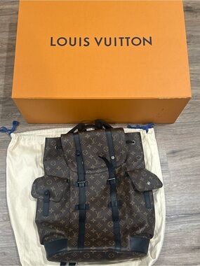 Louis Vuitton Christopher Monogram Canvas Backpack in Brown and Black